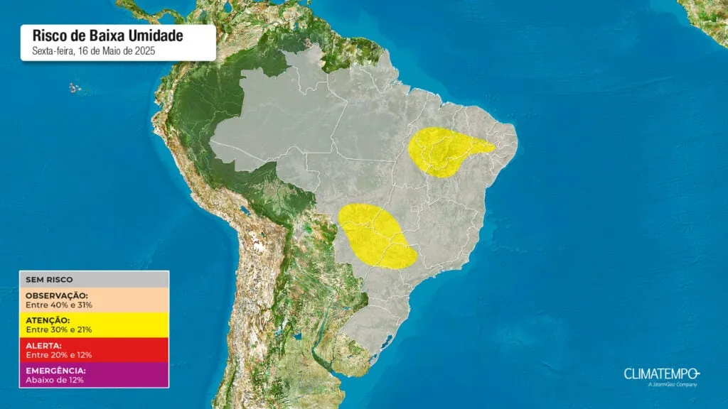 A imagem mostra as áreas com risco de umidade